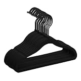 MIZGI Perchas de Terciopelo prémium para niños (Paquete de 50) con Ganchos Negros, Perchas de Ropa