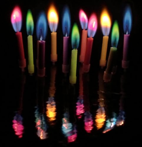 Image of Wanna Party 5 Coloured Flame Party Candles | Multicoloured Flames | Perfect for Birthday Cakes