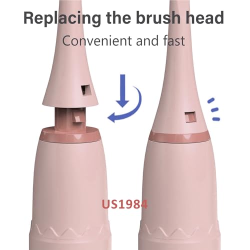 Image of Sonic Electric Toothbrush for Kids with 4 Modes, 3 Brush Heads & Rechargeable Battery, Ultra Soft Nylon Bristles, IPX7 Waterproof, Electric Power Tooth brush (Blue & Pink)