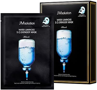 JMsolution Water Luminous SOS Ringer Mask Plus (10 Sheets, 35ml Each) | Intensive Hydration & Soothing Care Korean Sheet Mask | Water Glow Skin Care | K-Beauty Face Mask