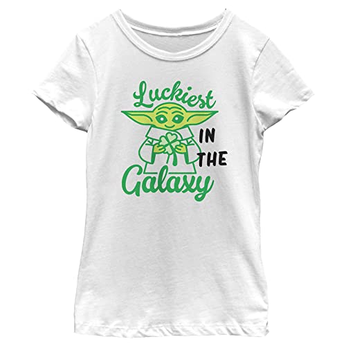 The Mandalorian Girl's Star Wars St. Patrick's Day Grogu Luckiest in The Galaxy T-Shirt