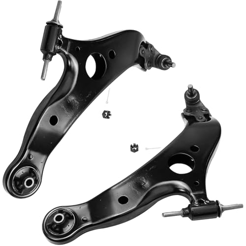 Image of Detroit Axle - FWD Front End Control Arms Kit for 04-10 Toyota Sienna, Steering Knuckles & Wheel Bearing Hubs Lower Control Arms w /Ball Joint 2004 2005 2006 2007 2008 2009 2010 Replacement - 4pc Set