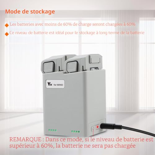 Chargeur de batterie DJI Mini 4 Pro avec hub bidirectionnel usb-c