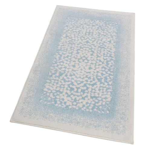 Alfombra de baño vintage para dormitorio, suave de algodón, absorbente, antideslizante, 60 x 100 cm, azul