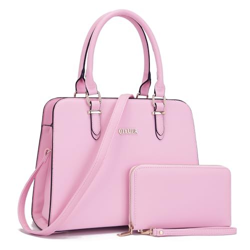 Image of Qiyuer Satchel Purses For Women Handbag And Wallet Set Tote Bag | Premium Vegan Leather,Matching Wallet,RFID Blocking,Work,Casual