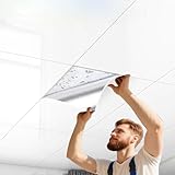 Deckenplatten Selbstklebend Selbstklebende Styropor-Deckenleiste, 5, 10, 20, 30, 40, 50 Stück, Dekor, Abgehängte Deckenplatten, Deckenabdeckungen, Risse und Flecken für Das Home Office(F,10pcs)