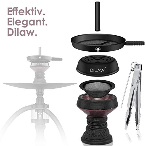 DILAW® Shisha Steinkopf Set Kaminkopf Big Tabaksieb Kohlezange Kaminaufsatz Tabak Kopf, Farbe:Pink – Bild 7