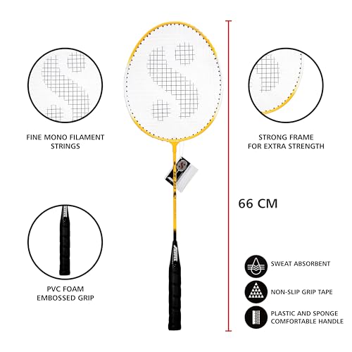 Silver's Aluminium SB -503 Badminton Kit (2 Racquets with Full Cover, 1 Box Shuttlecock Pack of 3),Blue 2 41qhowJjT7L