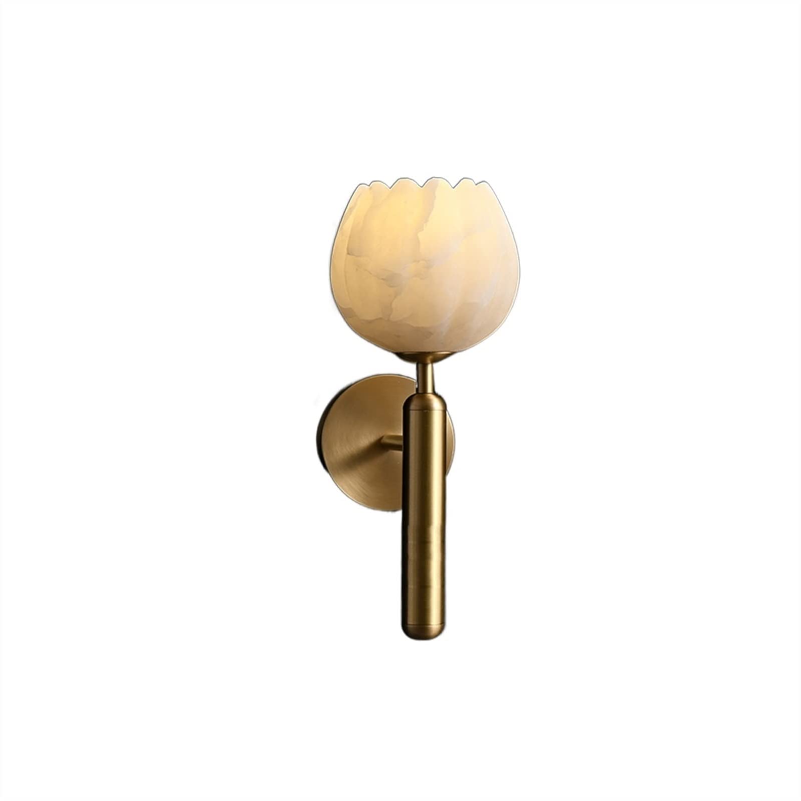 H8Q4D7N5G9 Wall Sconce Modern Marble Wall Lamp, Luxurious All Copper Living Room Background, Flower Bud Porch