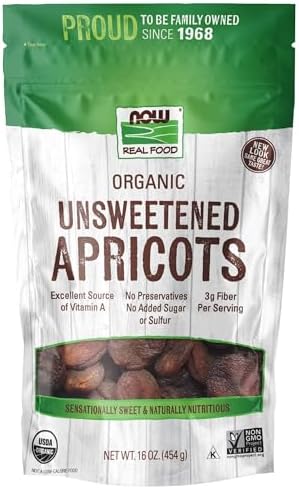 NOW Foods, Organic Dried Apricots, Unsweetened, No Preservatives, 16 oz