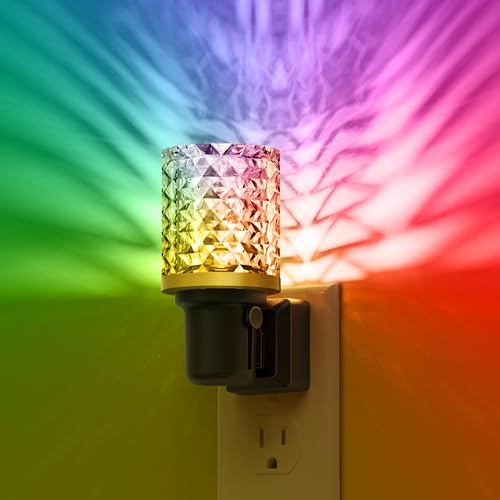 L LOHAS LED Night Light, Dimmable Night Lights Plug into Wall, Color Changing Nightlight RGB with Auto Light Sensor, 0-100LM Adjustable Brightness LED Night Light