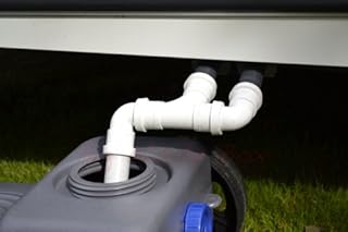 Big White Box Double Caravan waste water outlet hose / pipe adapter