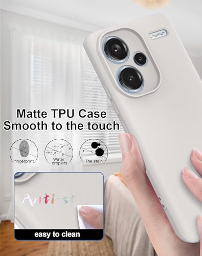 Image of DIZORO Compatible with Mi Redmi Note 13 Pro Plus 5G Back Cover with Upgraded Square Edges for Camera Protection Shockproof Flexible Matte Liquid Silicone Mobile Phone Case (Stone Grey)