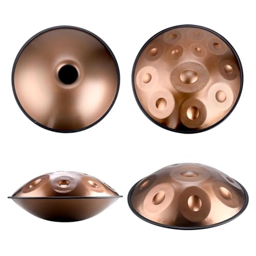 D Minor Handpan Steel Drum Kit, 56 cm, 432 Hz, ze stojakiem, torbą, patyczkami i szmatką, przenośny instrument perkusyjny do medytacji, jogi, terapii muzycznej, dla początkujących