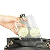 Bouteille d'eau Plate Mince | Bouteille d'eau réutilisable Gourde Plate réutilisable | Bouteille d'eau Plate 500 ML Portable s'adapte dans la Poche et Coin aléatoire Tasse Portable