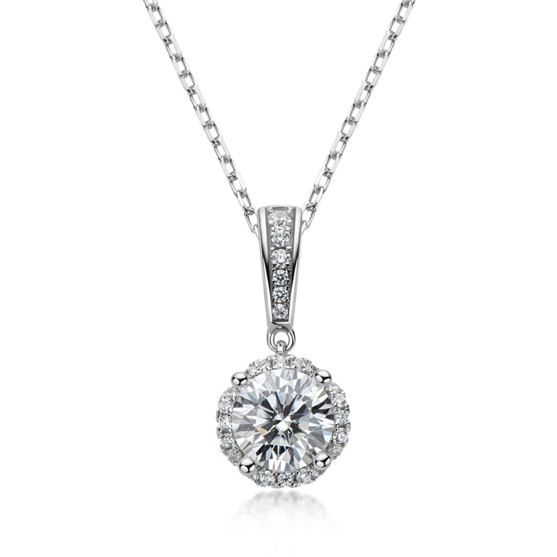 Collier en moissanite scintillant et argent 925 prestigieux