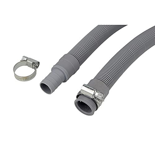 tecuro Tuyau d'évacuation 0,5 m (convient pour tuyau de machine à laver/tuyau de lave-vaisselle) gris