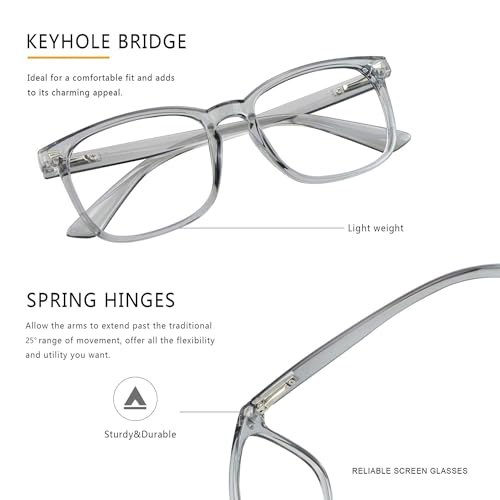 Image of Vintage Square Progressive Multifocal Presbyopic Glasses, Anti-Blue Light Glasses for Men Women Readers (+0.50 /+2.75 Magnification)