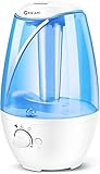 GENIANI Humidifiers - 4 L Ultrasonic Cool Mist Humidifier for Bedroom and Babies - Filter-Free Vaporizer for Large Room with Night Light and Auto Shut Off - 2 Year Warranty