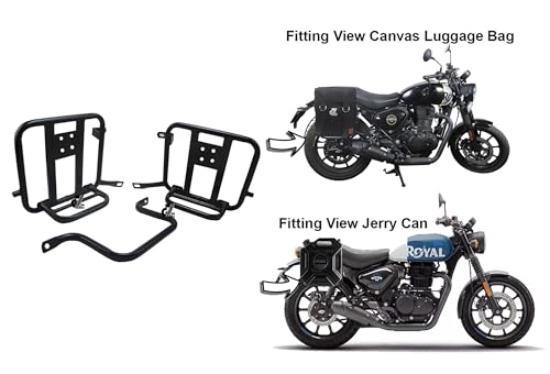 Image of G-GANRAZO Black Premium Saddle Stay /Luggage Carrier /Mounting Heavy Duty /Black Power Coated /Rust Protection Pair Right & Left Compatible with Royal Enfield Hunter 350 All Models