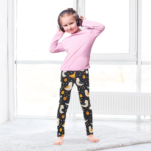 Cartoon Seabird Polka Dot Girls Leggings Soft Stretch Workout Yoga Dance Pants for Kids Casual Tights4