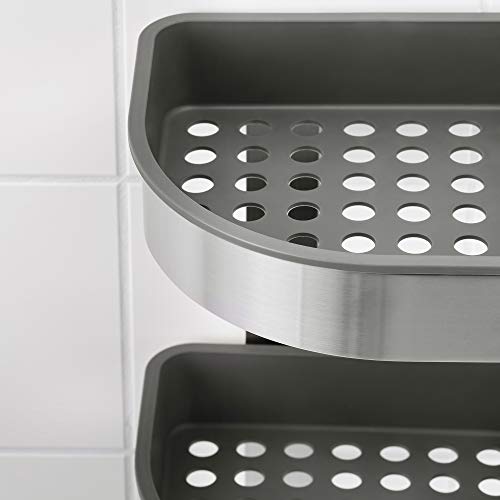 Étagère d'angle murale BROGRUND en acier inoxydable finition brossée durable ProTuning 19x58cm - 4