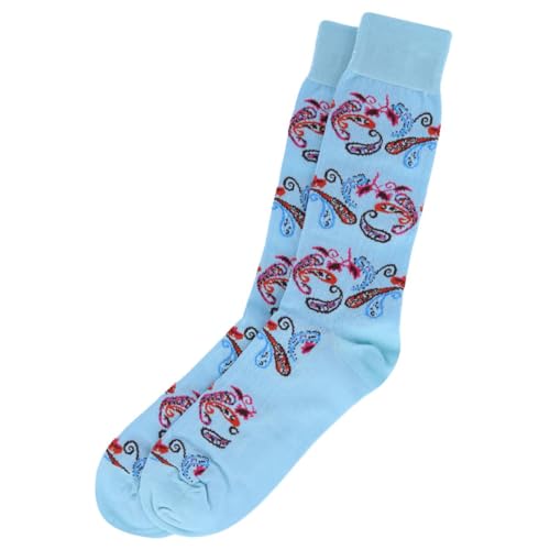 Vannucci Men's Exploded Paisley Mercerized Cotton Fashion Dress Socks2
