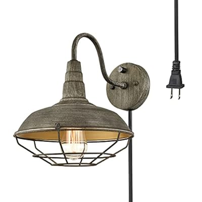 Wall Sconce with Plug in Cord and On Off Switch,Retro Gooseneck Wall Light Fixtures for Bedroom Nightstand 41qhrITnWeL. SS400