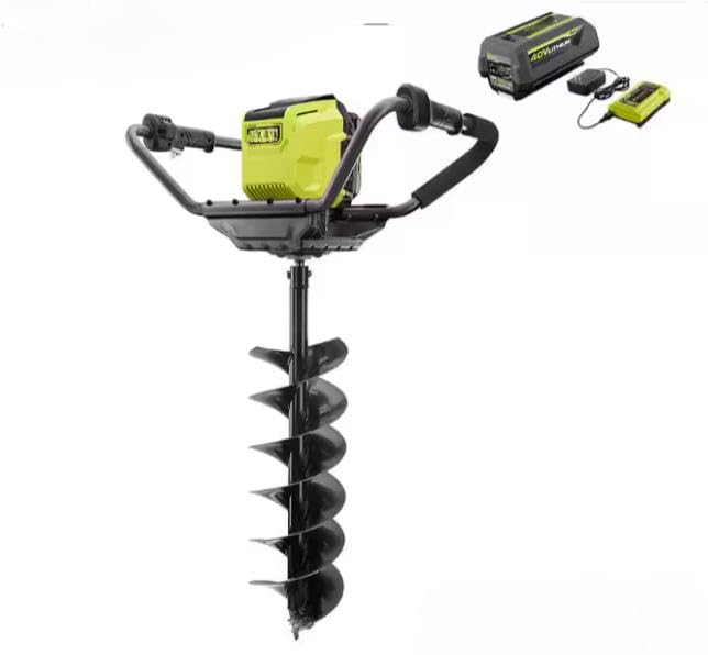 RY40710 Fits For RYOBI 40V HP Brushless Cordless Earth Auger Powerhead with 8 in. Bit with 4.0 Ah Battery and Charger