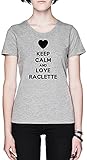 Suave y transpirable Keep Calm and Love Raclette Gris Mujer Camiseta Tamaño XS Grey Women\'s tee Size XS