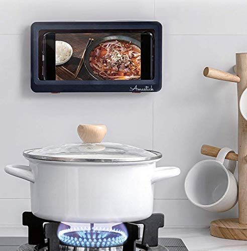 Support smartphone anti-éclaboussures bleu pour douche et cuisine
