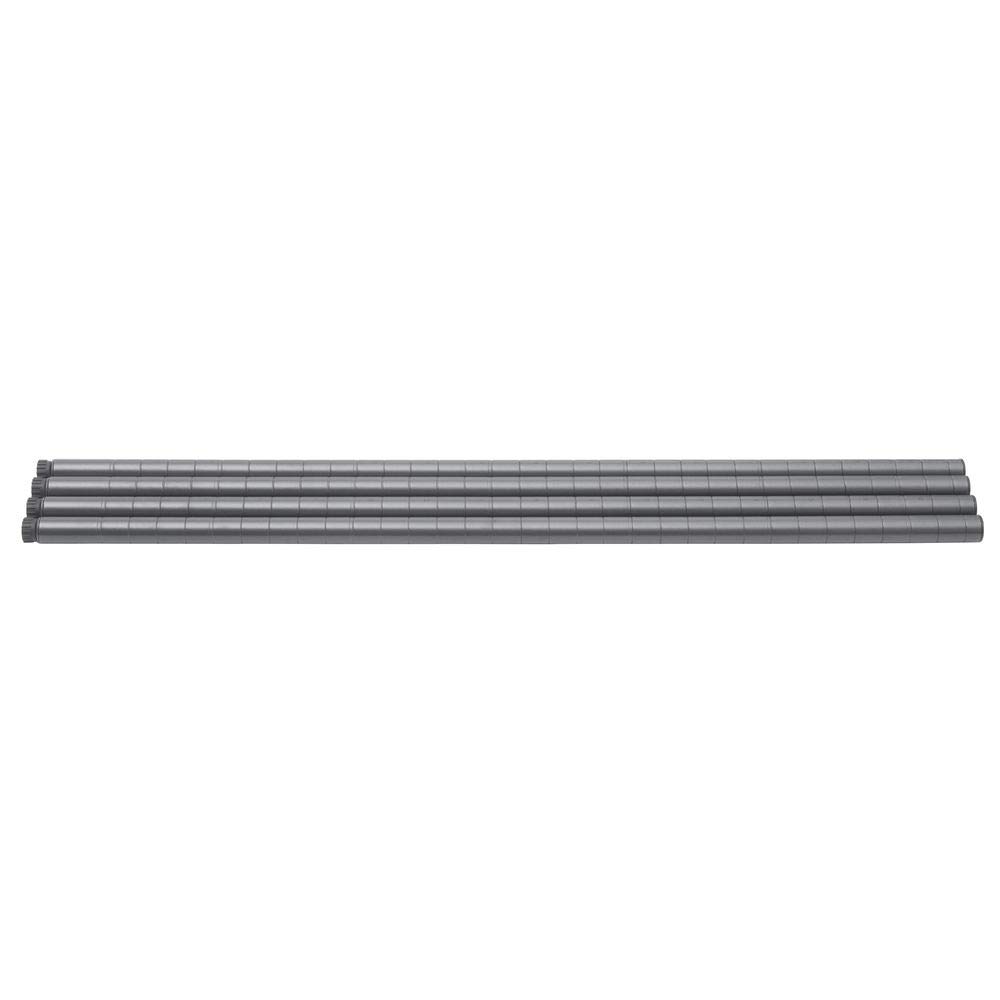Wire Shelf Post Pack - 34" H by HUBERT – 34" H x 5" W x 1" D, Alloy Steel, Flint, Pack of 4, Model P34F
