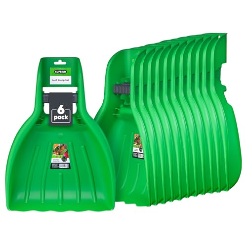 Leaf Collector, Leaf Scoops, Hand Rake for Leaf Picker Upper Gardening Hand Tools, Lawn Cleaning Garden Rake 6 Pairs Leaf Scoop, Green Plastic Leaf Grabber, by Superio