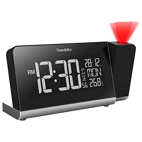 Youshiko Radio Control Projection Clock with Colour Changing Display Cover