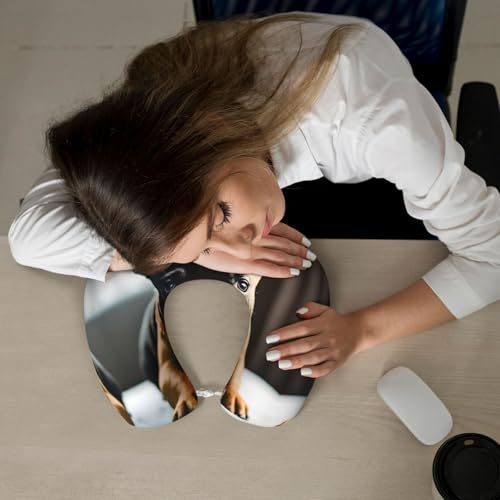Almohada de viaje de espuma viscoelástica negra miniatura 7