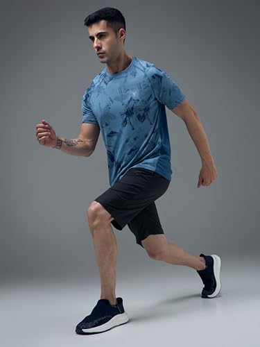 Image of TECHNOSPORT Men's Regular Fit Solid Sports Shorts with Duracool+ for Running, Training & Workout Wear