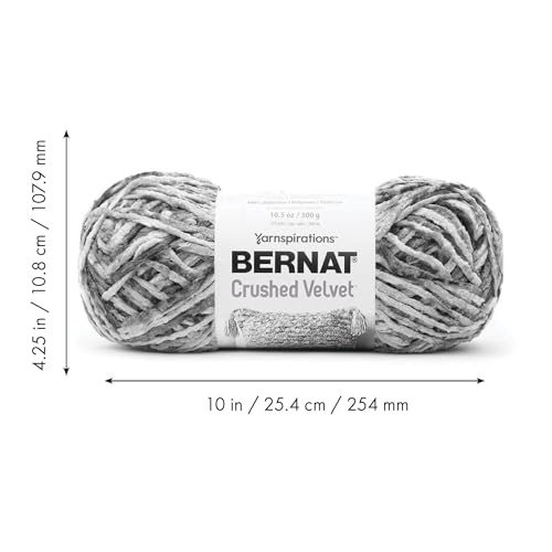 Image of Bernat Crushed Velvet White Yarn - 2 Pack of 300g /10.5oz - Polyester - 5 Bulky - 315 Yards - Knitting /Crochet