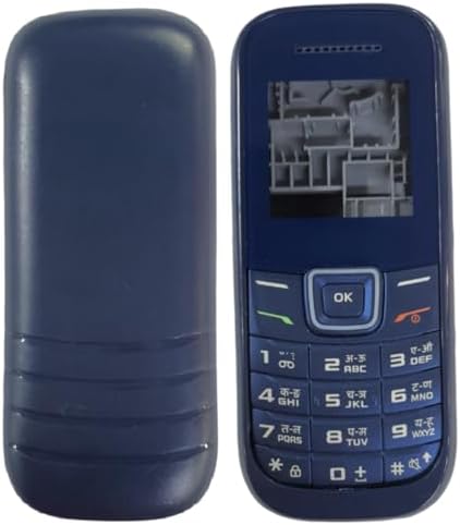 Plastic Front and Back Case Full Keypad Housing Body Panel Made for Samsung Guru 1200 E1200 - Blue (Not A Mobile Phone, only Body Panel)