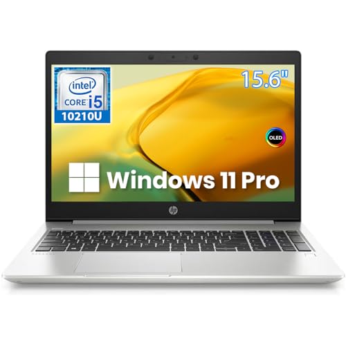 HP ProBook 450 G7 Laptop, 15.6-inch Notebook, Intel Core 10th Gen i5-10210U, 16 GB RAM, 256 GB SSD, HDMI, USB-C, Backlit Keyboard, Windows 11 Pro (Renewed)