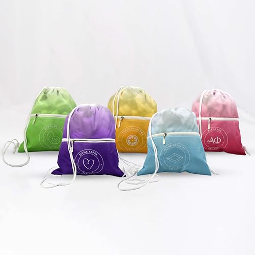 Sorority Shop Alpha Epsilon Phi Drawstring Backpack, Ombre Color Design2
