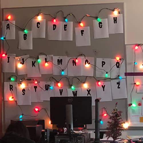 C7 Multicolor Christmas Lights, 25Ft Vintage Christmas String Light With 27 Multicolor Ceramic Bulbs(2 Spare), Vintage Outdoor String Lights For Christmas Holiday Prom Roofline Party Wedding Decor #TOP4