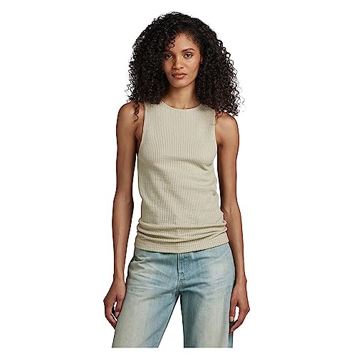 G-Star Raw Tanktop 3d Rib , Tops Para Mujer, Beige Spray Green D23093-D276-D606 , S