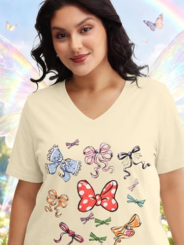 Image of NANYUAYA Plus Size Magic Shirts for Women Castle Kingdom Graphic Magical T Shirt Cute Holiday Princess Tee Vacation Tops