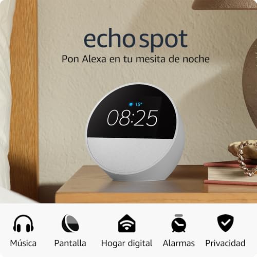 Miniatura 2 de Amazon Echo Spot (última generación) | Despertador inteligente con sonido de calidad| Blanco, con Acceso Anticipado a Alexa+