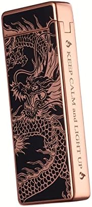 dachance Custom Personalized Cool Lighter Electric Gift Windproof USB Rechargeable Dual Arc for Camping Valentine's Day Gift (Dragon)