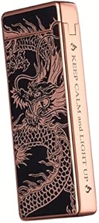 dachance Custom Personalized Cool Lighter Electric Gift Windproof USB Rechargeable Dual Arc for Camping Valentine's Day Gift (Dragon)