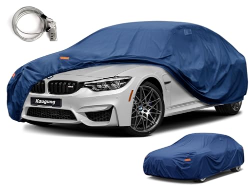 Image of Kaugung Heavy Duty Car Cover Custom Fit BMW 3 Series 330i 328i M3 430i M4 (2001-2025), Waterproof All Weather Resistant Outdoor Sun Rain Dust Snow Protection with Anti-Theft Lock.
