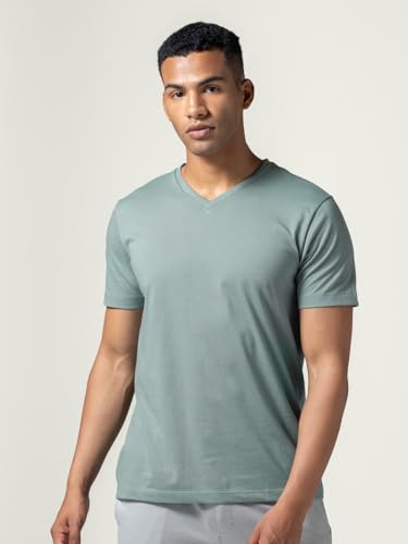 Image of DAMENSCH Regular Fit Cotton Blend Tshirt Half Sleeve Crew Neck Comfortable Casual Lightweight Premium Vortex Elemental Breeeze Tshirts for Men Pack of 1