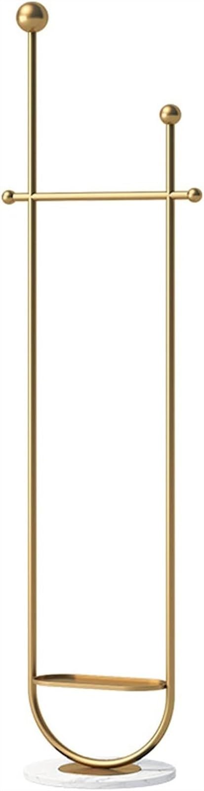 Articoli for uso quotidiano Esposizione al dettaglio Appendiabiti for negozi, Appendiabiti for negozi di abbigliamento in metallo, Appendiabiti da pavimento for negozi di abbigliamento(Gold+white)