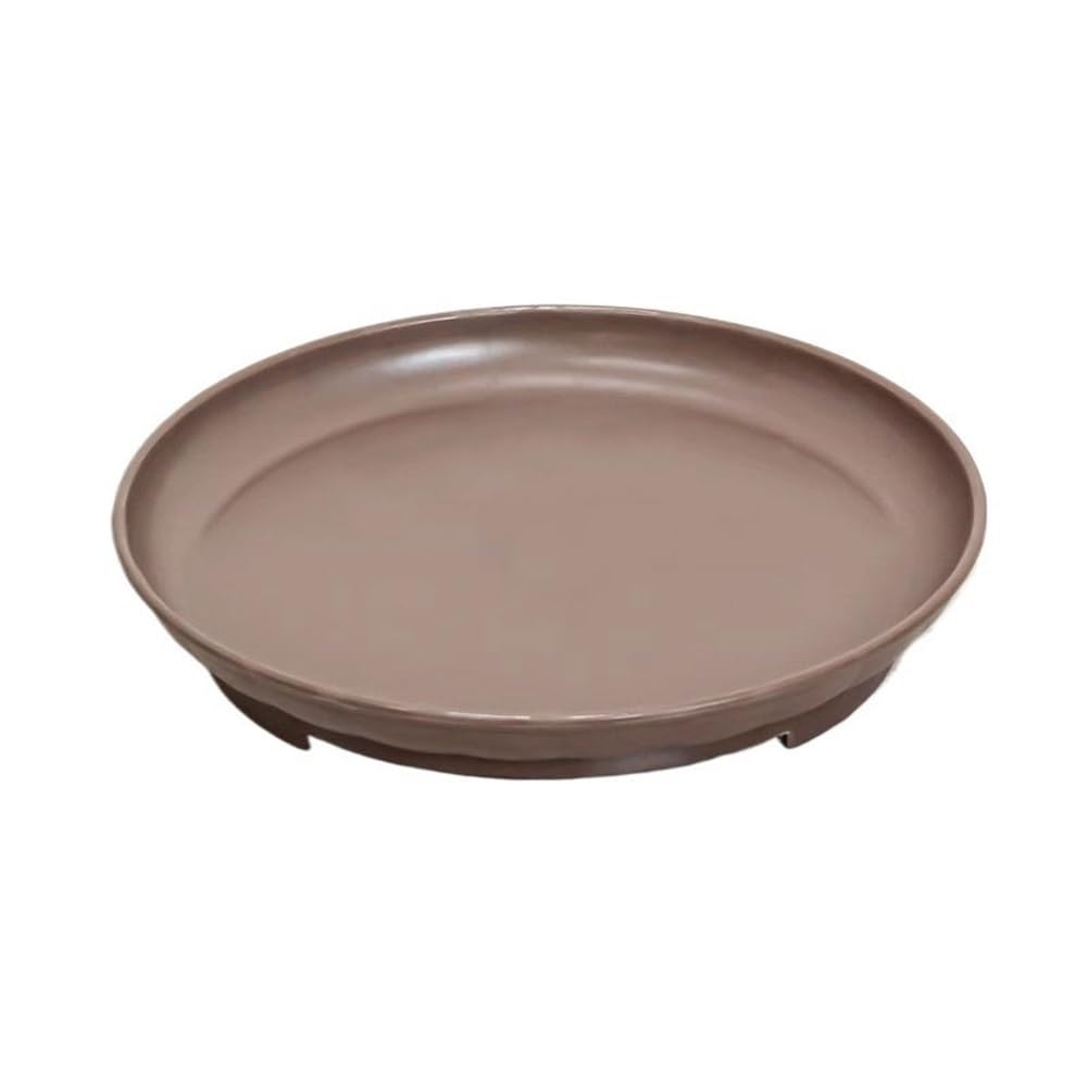 Prettiee plant dish saucer Small Resinous Flower Pot Drip Trays, for Indoor Outdoor Plants Round Saucers (Bruin L)